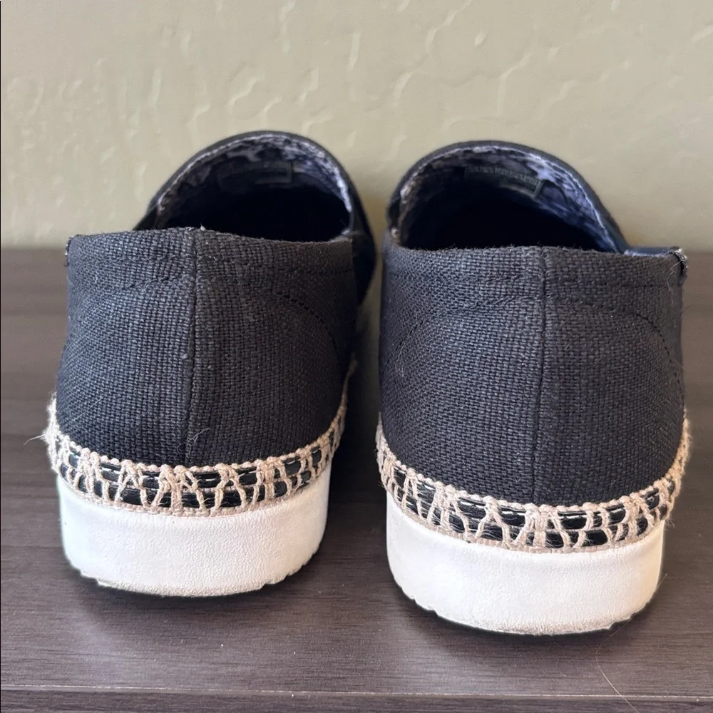 BOBS by Skechers Bobs‎ Black Flexpadrille Flat Loafer Twin Gore Slip On Size 9.5